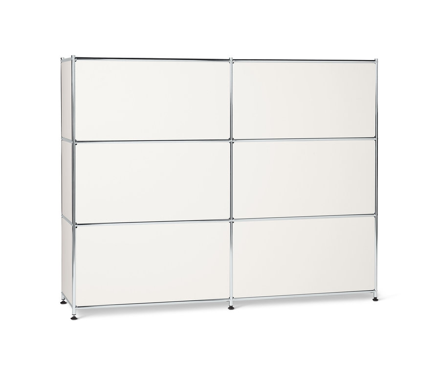 Commode en métal blanche « CN3 » avec 6 compartiments à abattants.