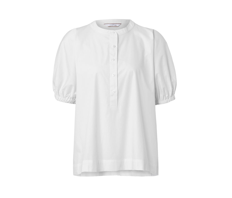 Chemisier en popeline blanc à manches courtes.