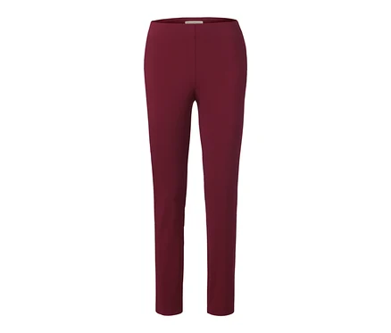 Pantalon stretch rouge foncé.