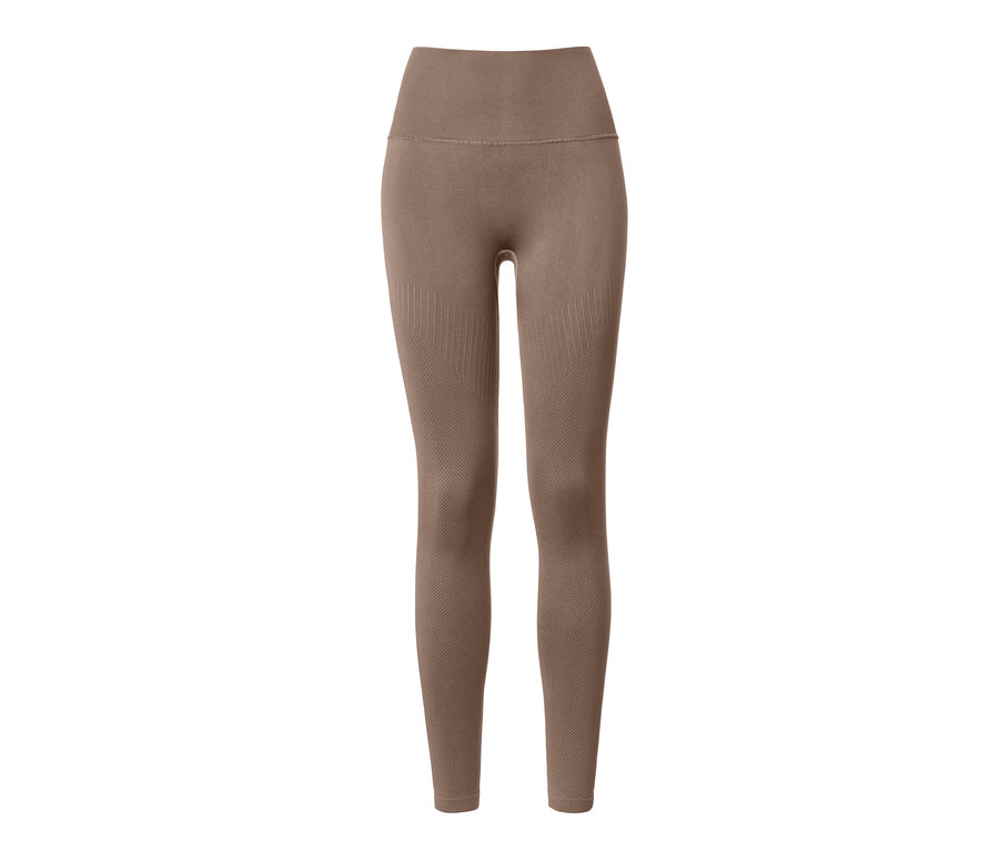 Un legging de course à pied premium sans coutures marron.