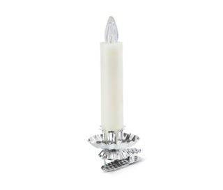 Bougies blanches<br>Clips argentés