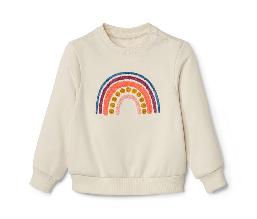 Sweatshirt pour enfant avec motif arc-en-ciel appliqué.