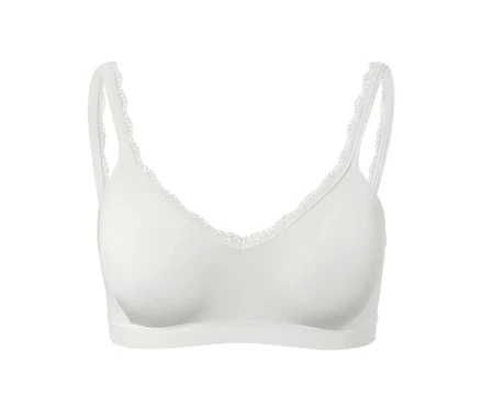 Soutien-gorge doux sans coutures blanc.