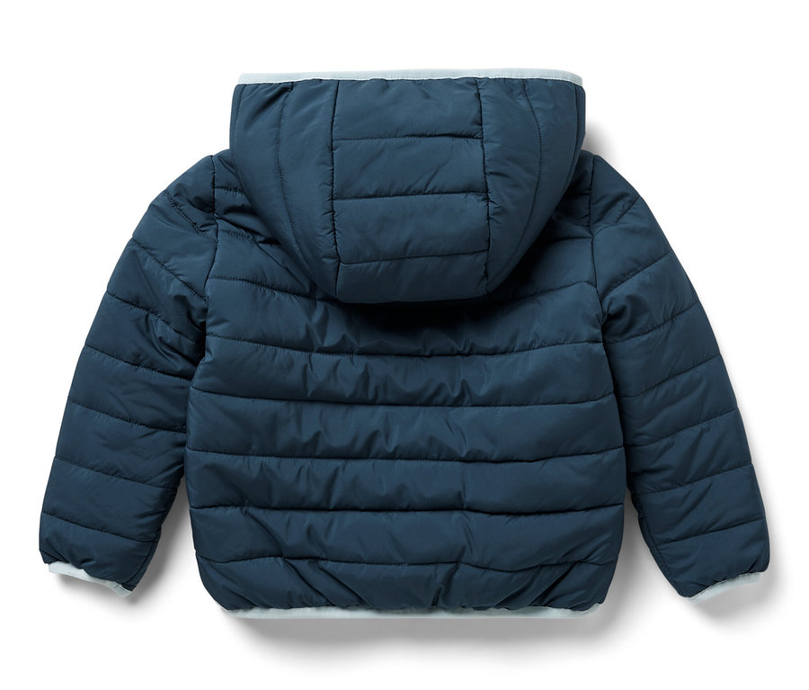 Veste matelassée pour enfant, bleu marine, vue de dos.