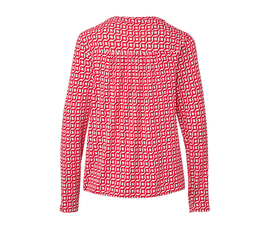 Vue arrière de la blouse imprimée rouge.