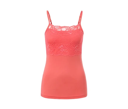 Caraco en modal couleur papaye avec dentelle