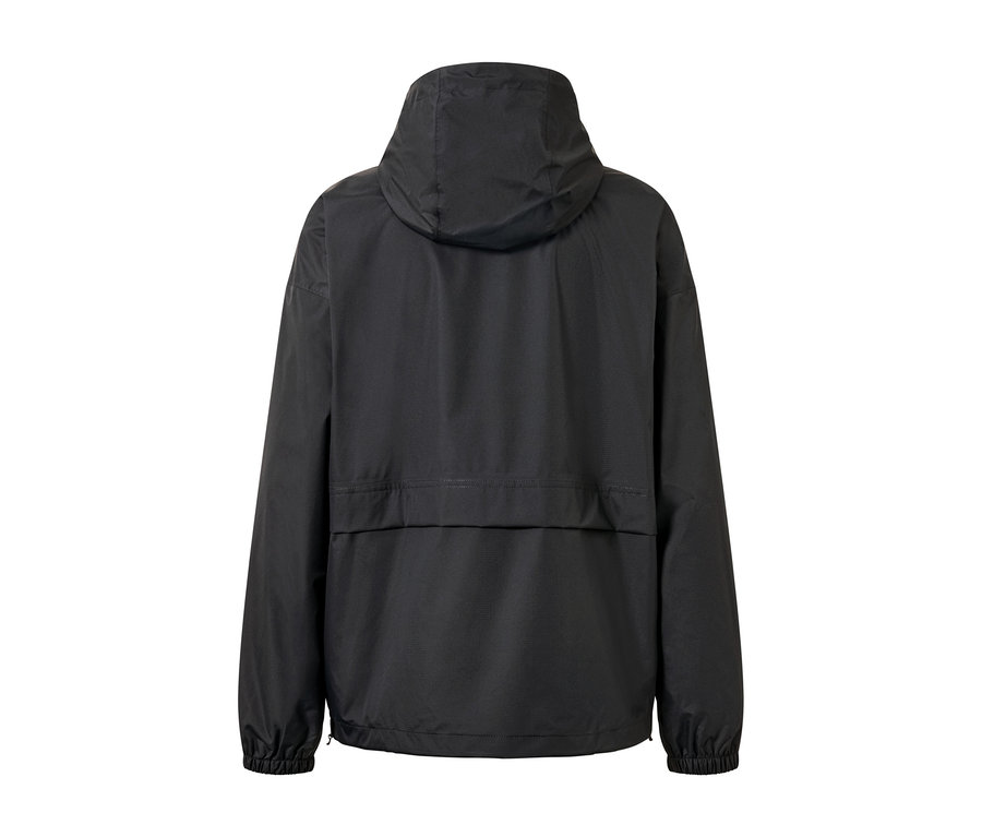 Veste de pluie noire vue de dos.