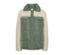 Veste matelassée avec accents teddy, vert sauge et blanc.