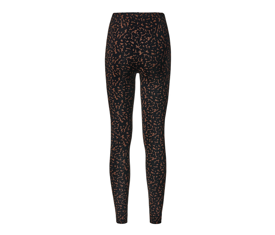 Legging noir avec imprimé marron.