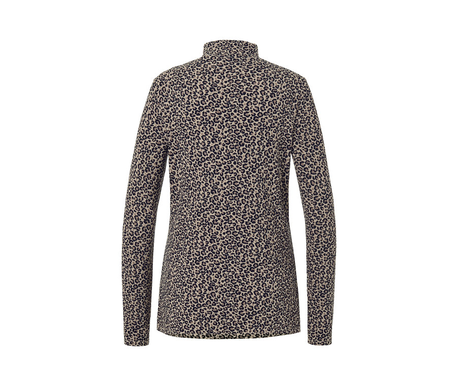 Blouse imprimée à col montant.