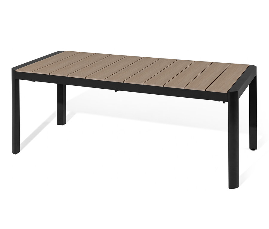 Table à rallonge avec plateau en polywood.
