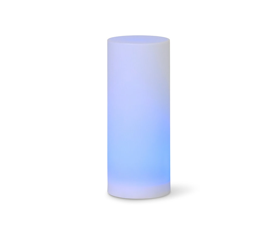 Colonne lumineuse solaire blanche avec changement de couleur, env. 50 cm de haut.
