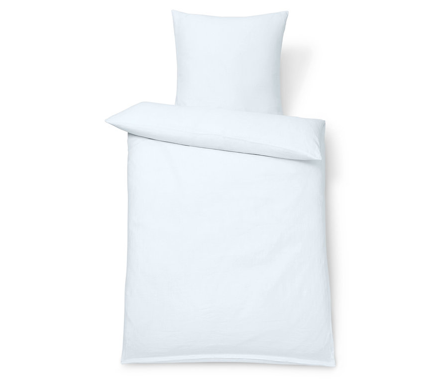 Linge de lit en lin blanc, grande taille.