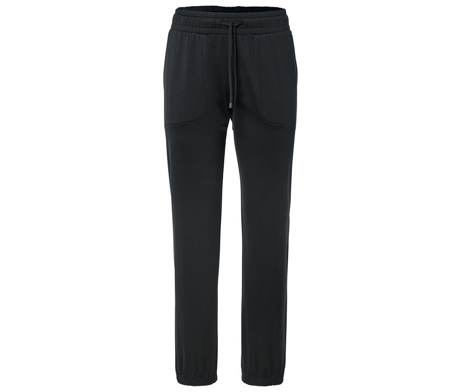 Pantalon de survêtement noir avec cordon de serrage à la taille.