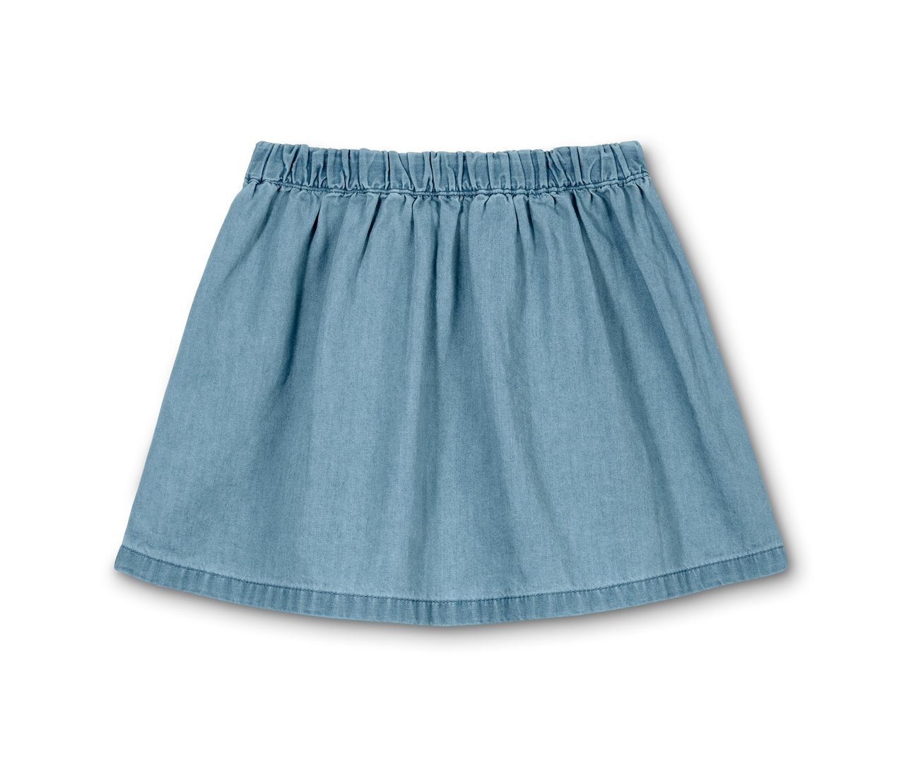 Jupe en denim de coton bleu clair.