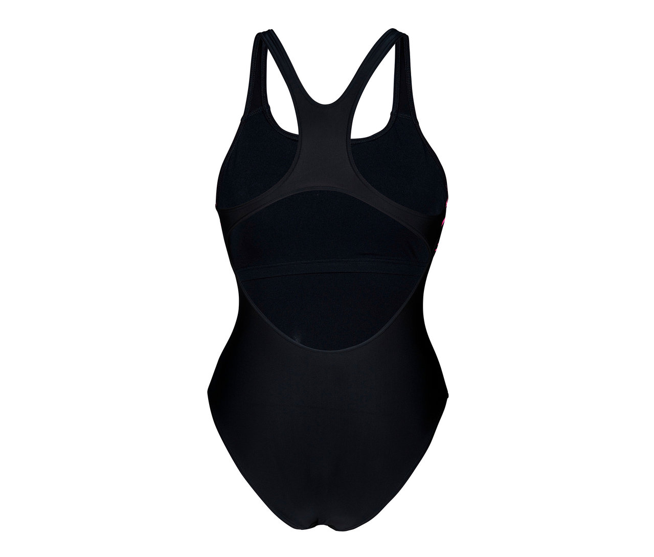 Vue détaillée de l'arrière du maillot de bain pour femme Swim Pro Back Bustier Lily arena Feel en noir.