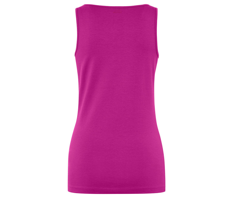 Vue arrière d'un débardeur magenta.