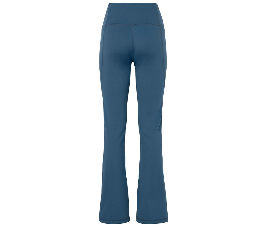 Pantalon bootcut bleu marine pour femmes, taille haute.
