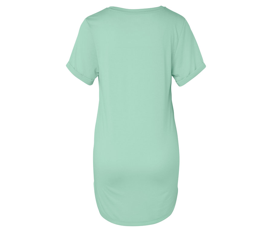 Vue arrière d'un t-shirt vert clair à manches courtes.