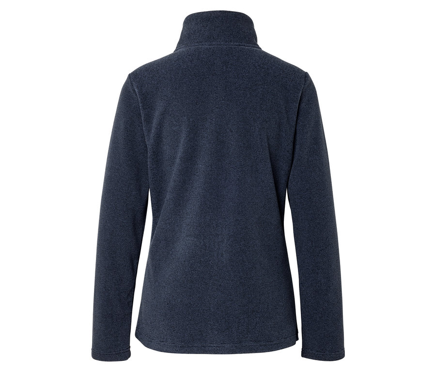 Veste polaire bleu marine vue de dos, avec un col montant, des manches longues et un motif texturé subtil.
