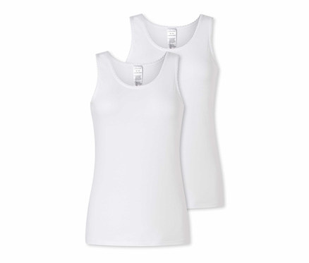 2 tops à bretelles SCHIESSER, blanc