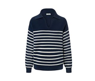 Bleu foncé à rayures crème