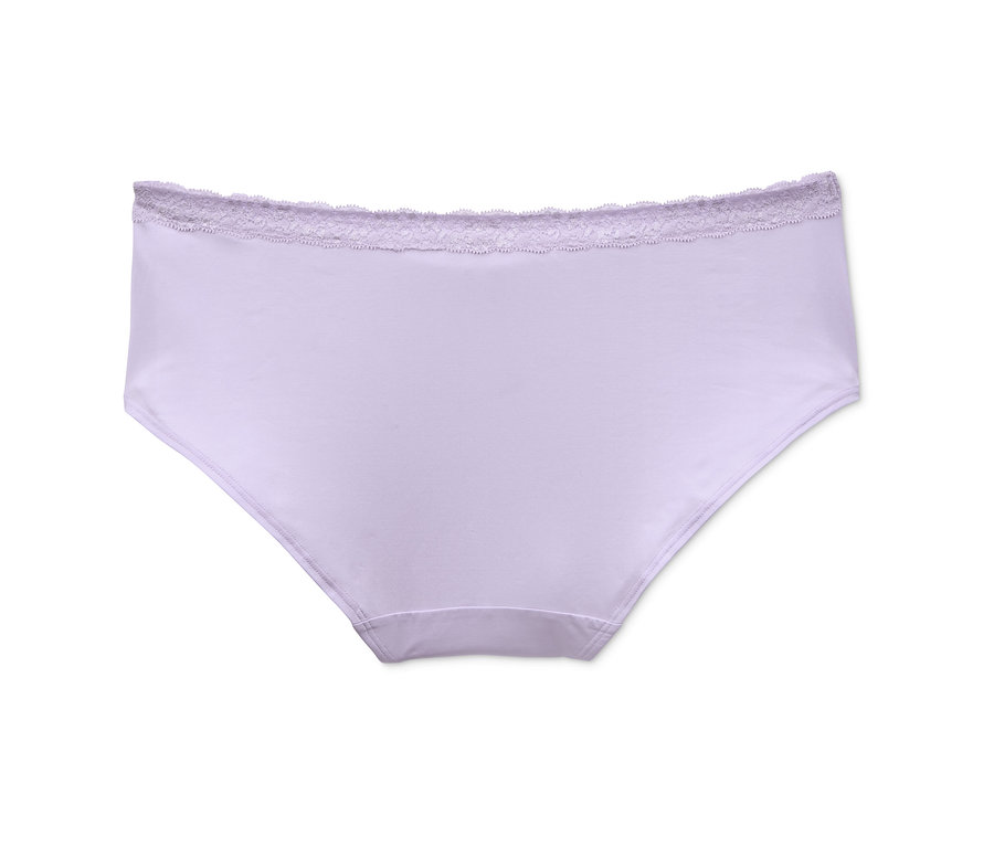 Gros plan sur 2 culottes lilas avec de la dentelle.