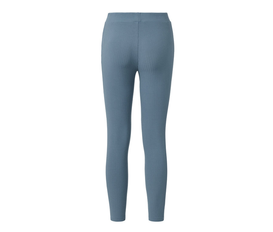 Legging bleu vu de dos.