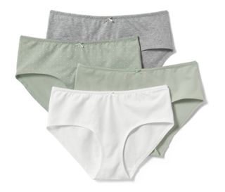 1x blanc, 1x vert sauge à pois blancs, 1x vert sauge, 1x gris chiné