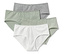1x blanc, 1x vert sauge à pois blancs, 1x vert sauge, 1x gris chiné