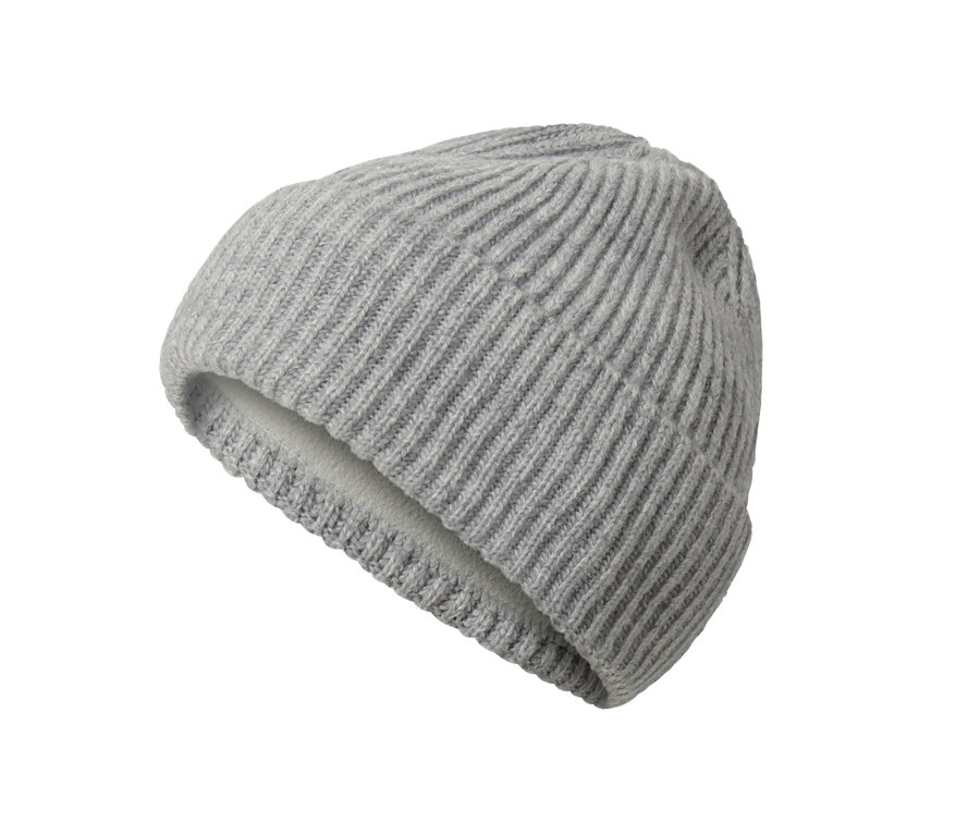 Bonnet en maille gris.