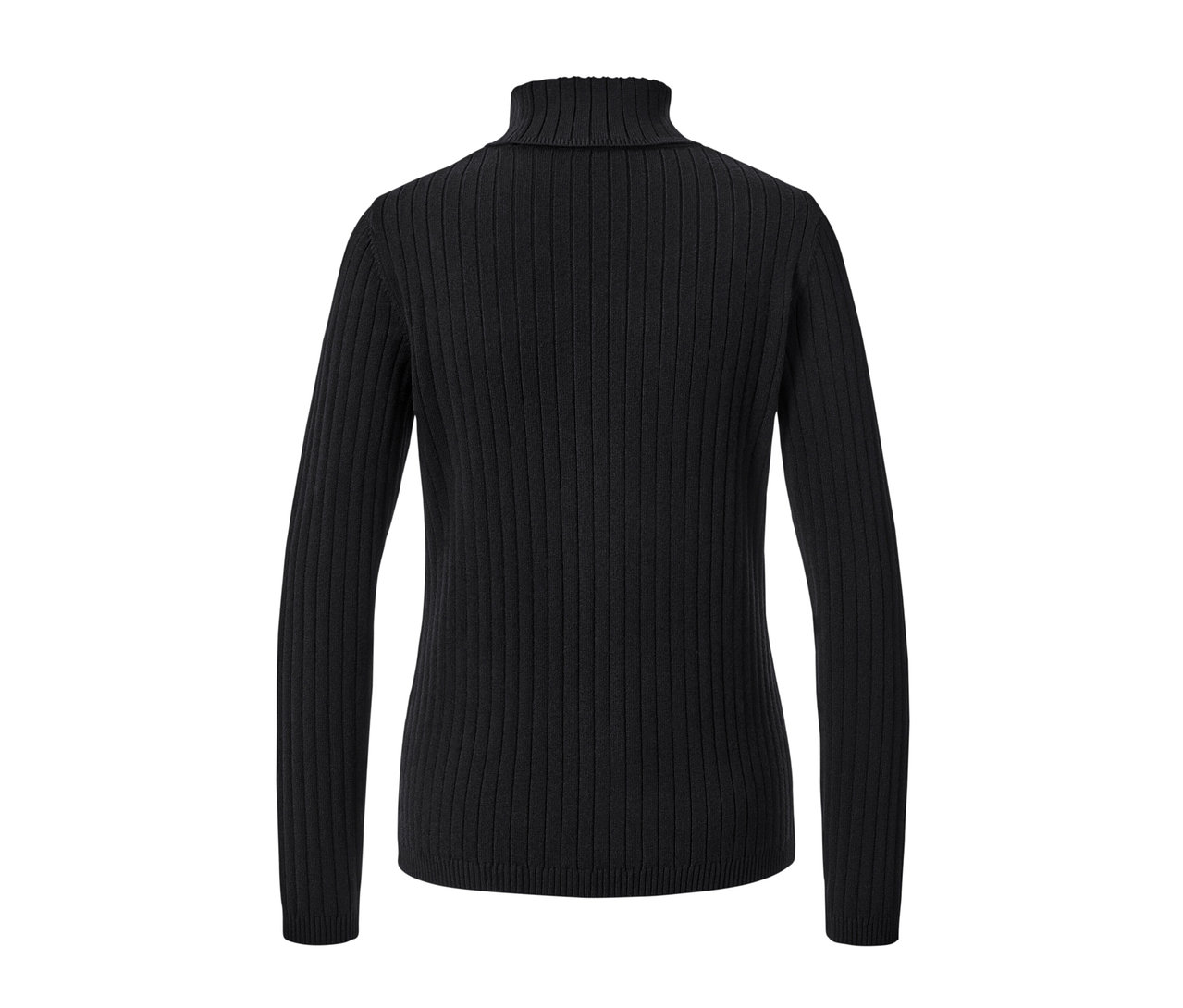 Pull à col roulé côtelé noir.