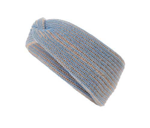 Bandeau en maille bleu.