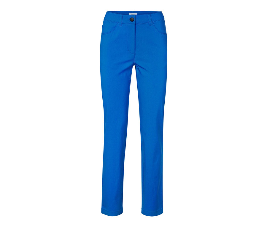 Pantalon en bengaline bleu cobalt.