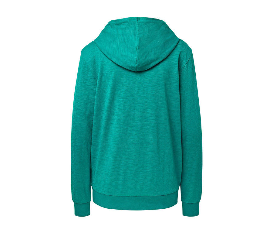 Vue arrière du sweat en jersey turquoise.