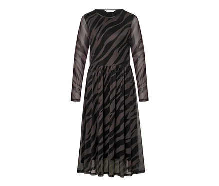 Robe en mesh imprimée zébrée noire.