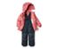 Veste et pantalon de ski, imprimé intégral oiseau - Rose avec imprimé oiseaux sur l'ensemble