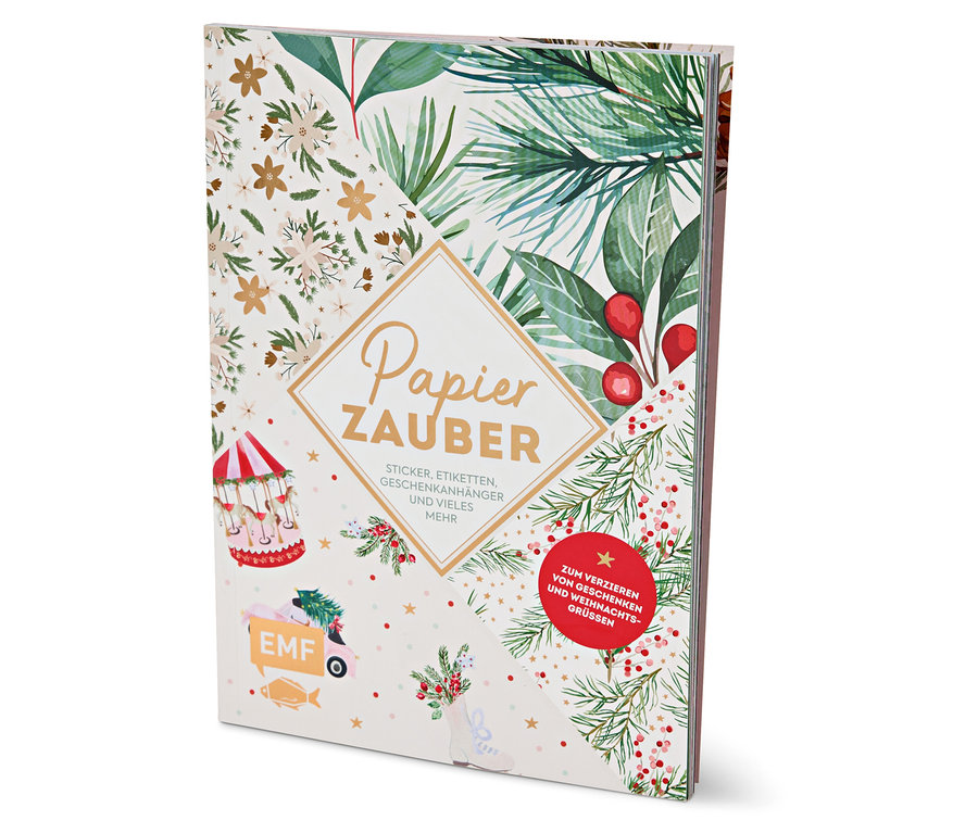 Livre sur le thème de Noël avec l'inscription Papier Zauber.