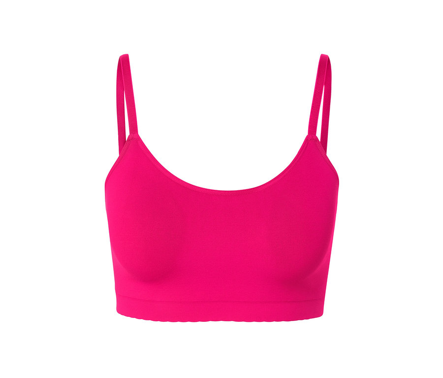 Brassière sans coutures fuchsia avec dentelle.