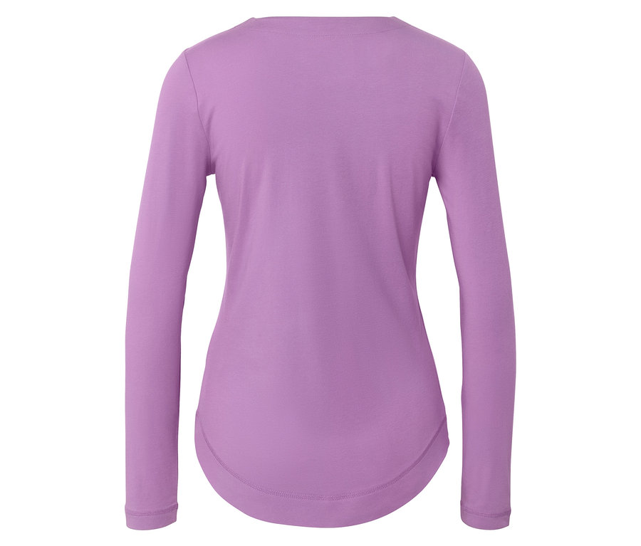 Vue arrière d'un t-shirt à manches longues violet.