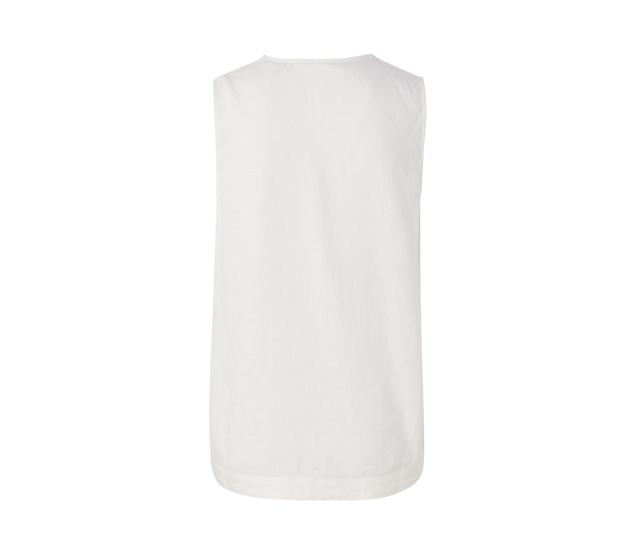 Chemisier sans manches en lin, blanc.