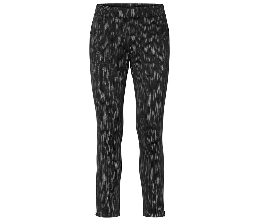 Pantalon noir avec motif blanc.