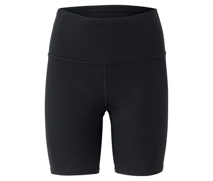 Leggings courts noirs à taille haute.