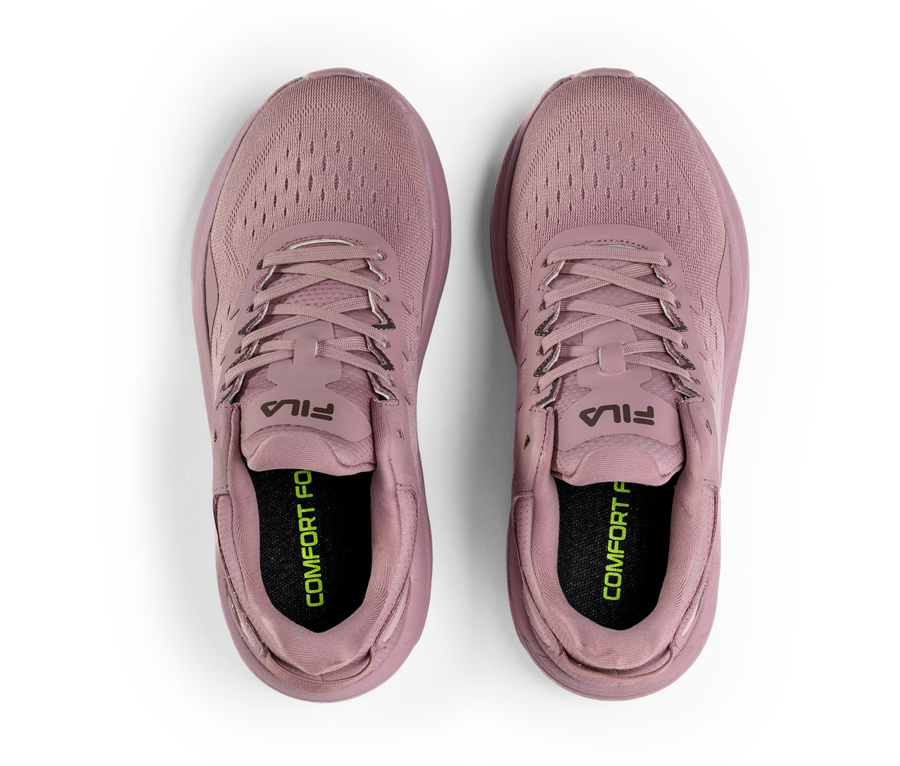 Vue de dessus d'une paire de baskets FILA Retron pour femmes en mauve shadow.