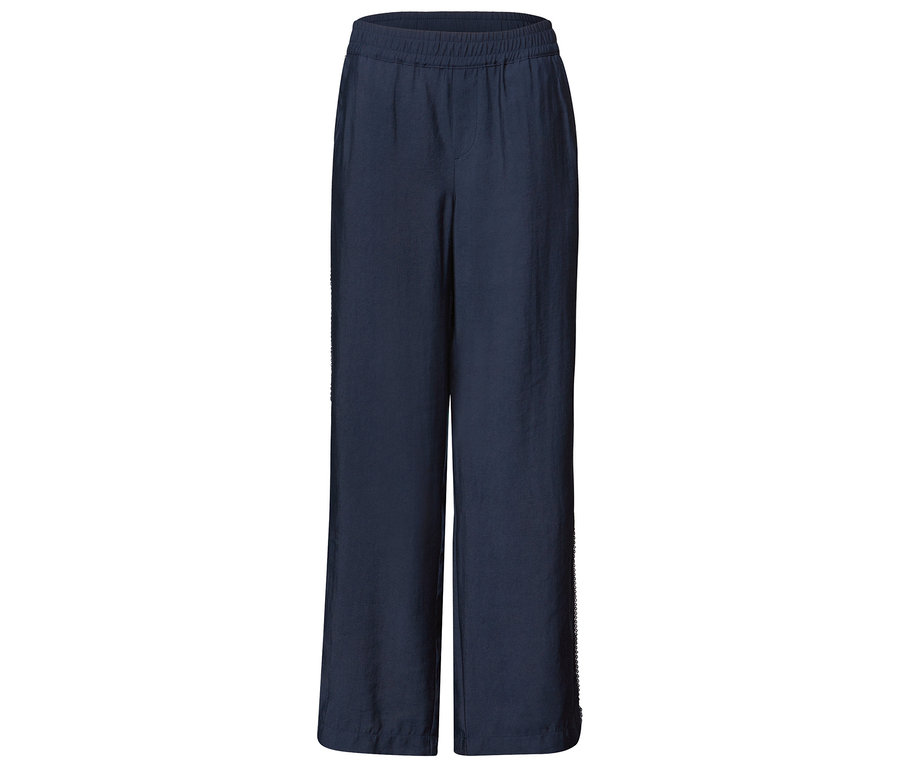 Le pantalon bleu marine Street One « Emee » est visible sur fond blanc.