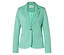 Blazer vert menthe avec col à revers, fermeture à un bouton et poches à rabat.