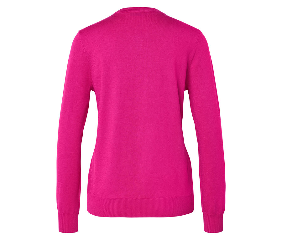 Vue arrière d'un pull rose à manches longues.