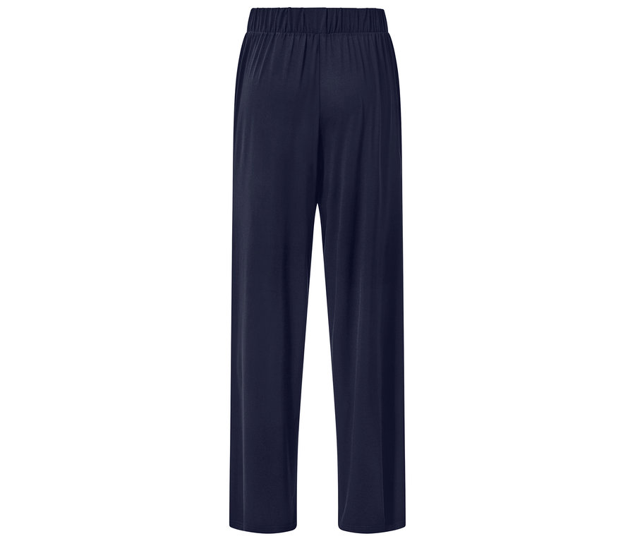 Pantalon ample bleu marine avec taille élastique.