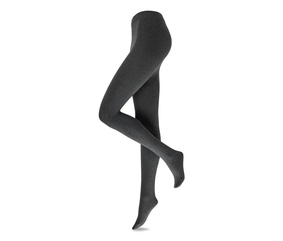 Collant gris foncé chiné sur un mannequin invisible, montrant les jambes et le bas du torse.