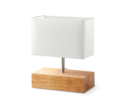Lampe de table avec pied en bois